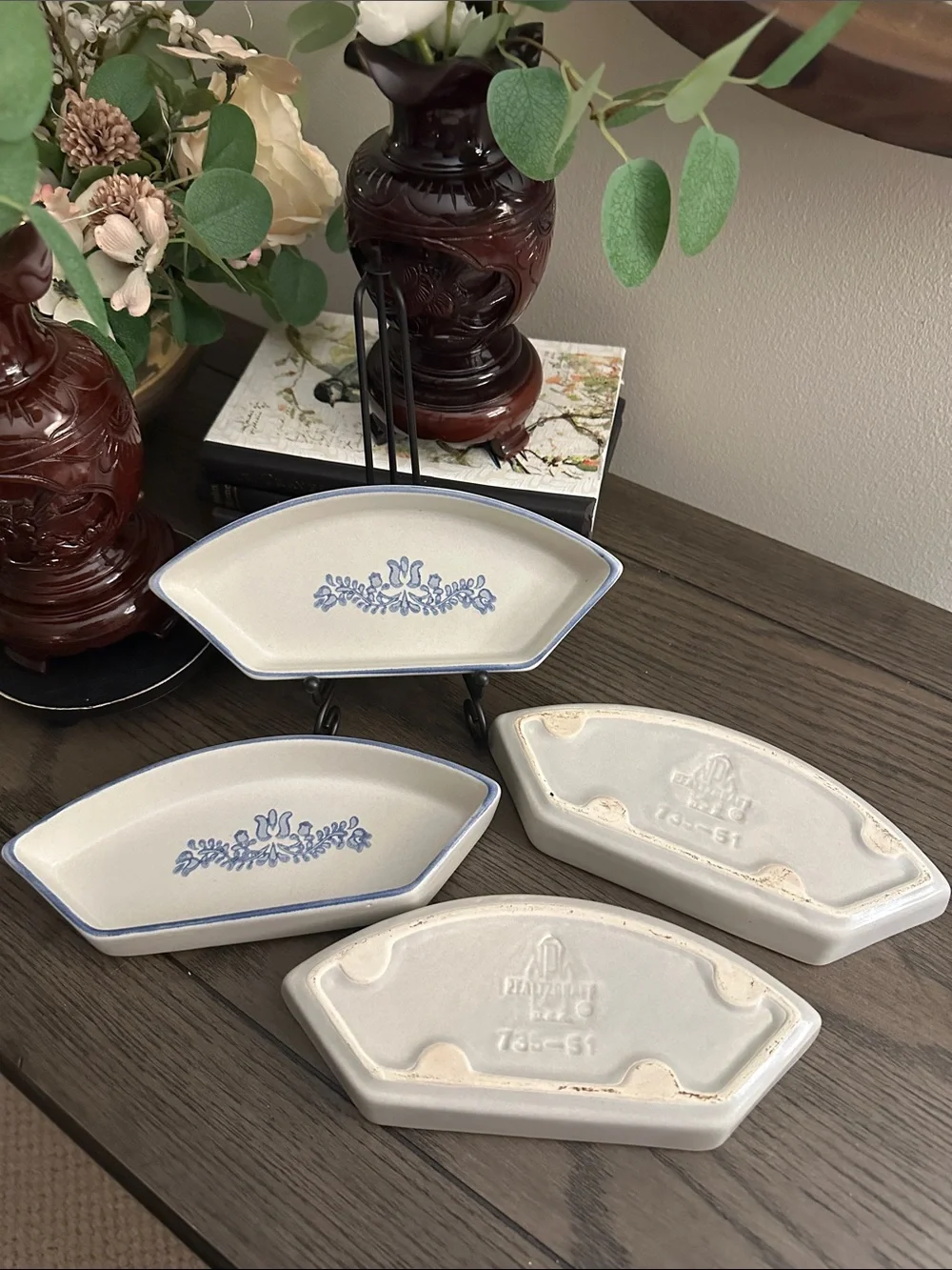 Vintage Pfaltzgraff Yorktowne Divided Relish Dish Inserts ~ Set of 4